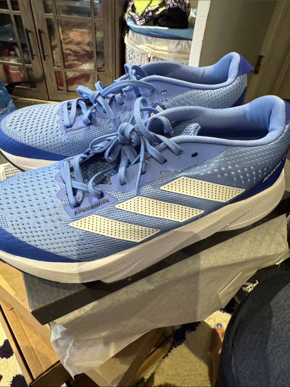 adidas Light Blue and White Women's Running Sneakers